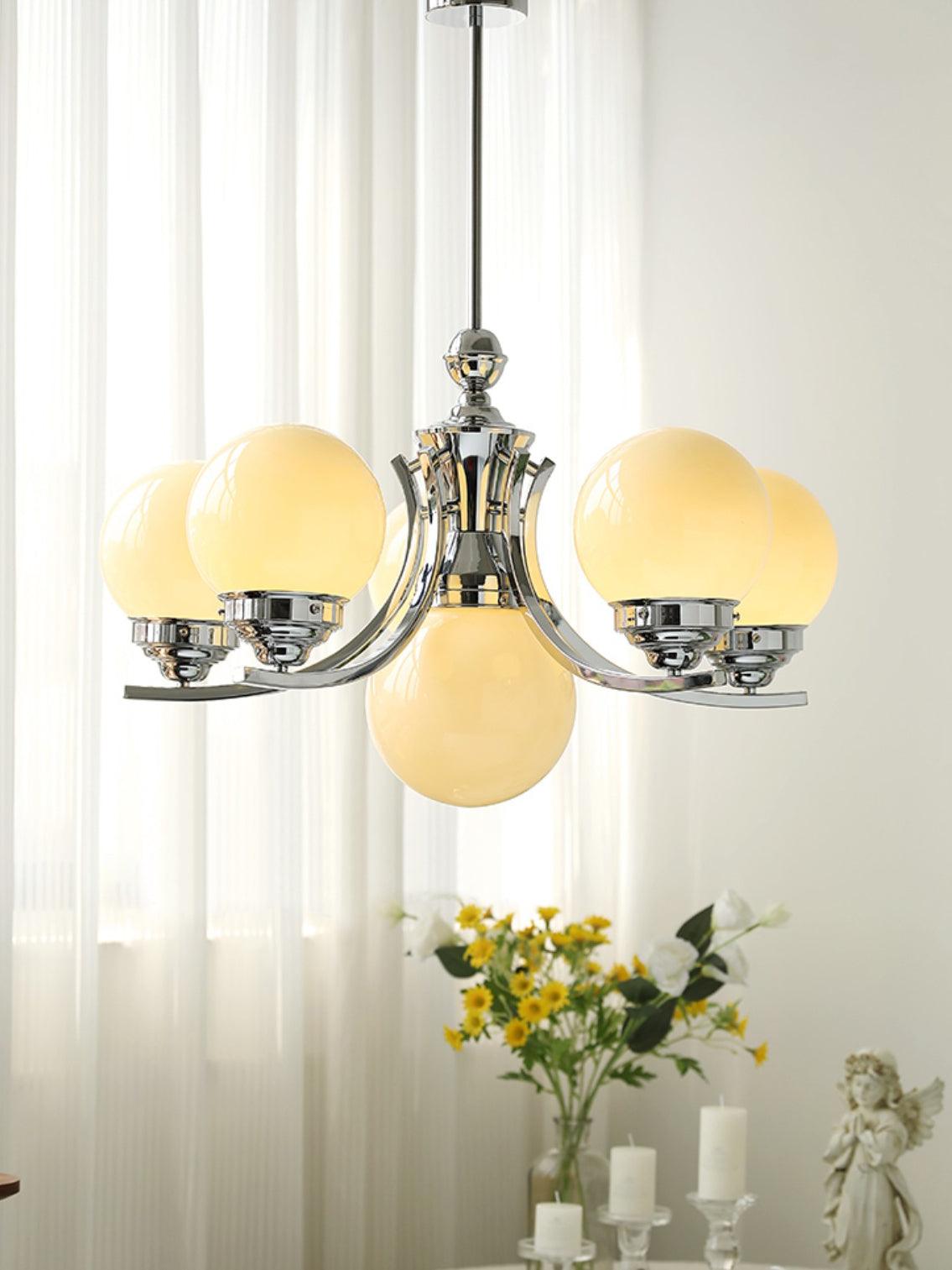 Lustre Célia en verre et fer – vue 24