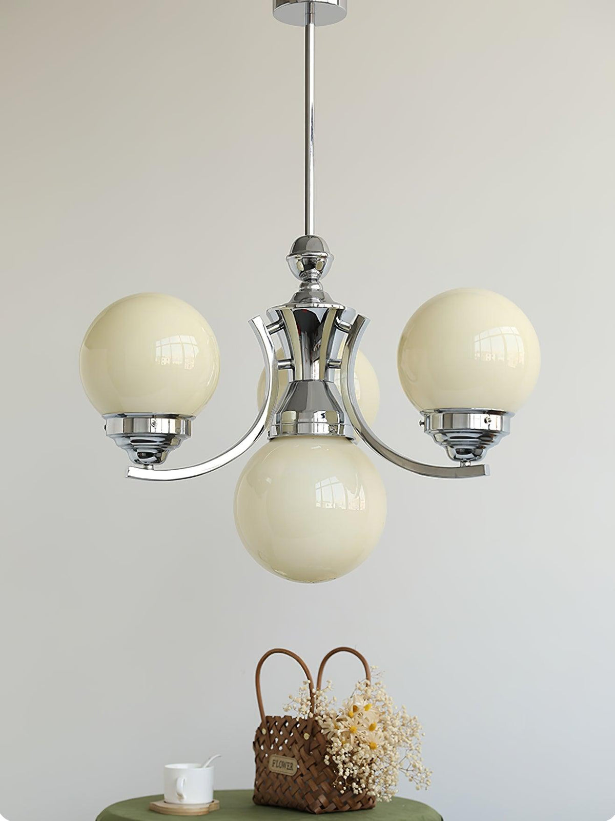 Lustre Célia en verre et fer – vue 30