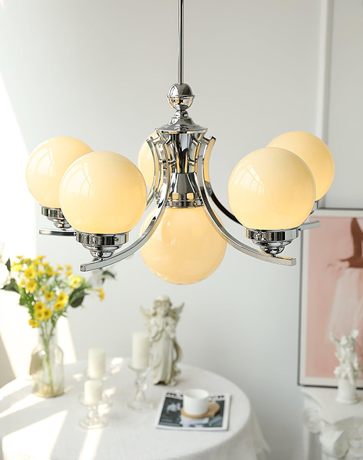 Lustre Célia en verre et fer – vue 31