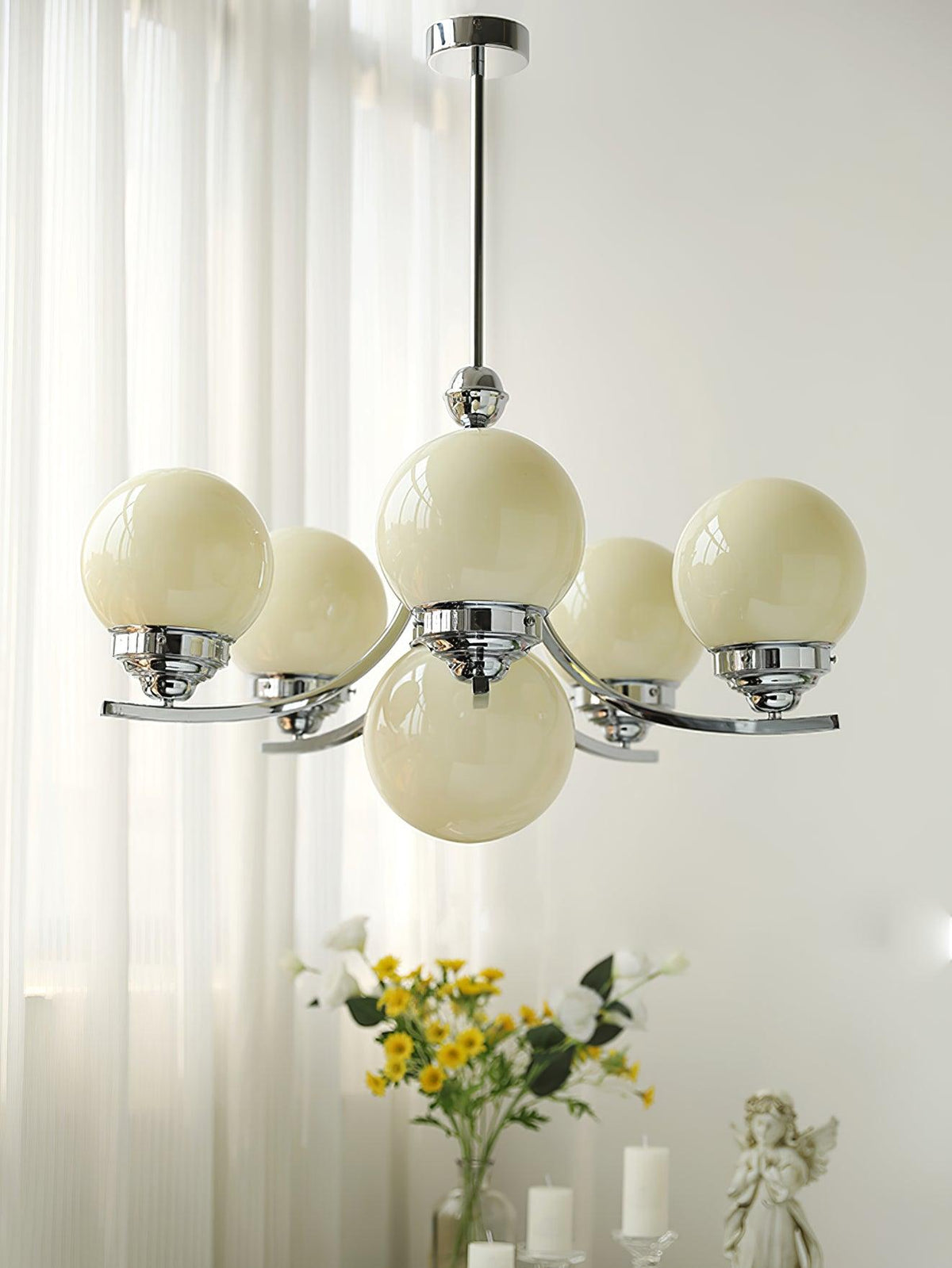 Lustre Célia en verre et fer – vue 33