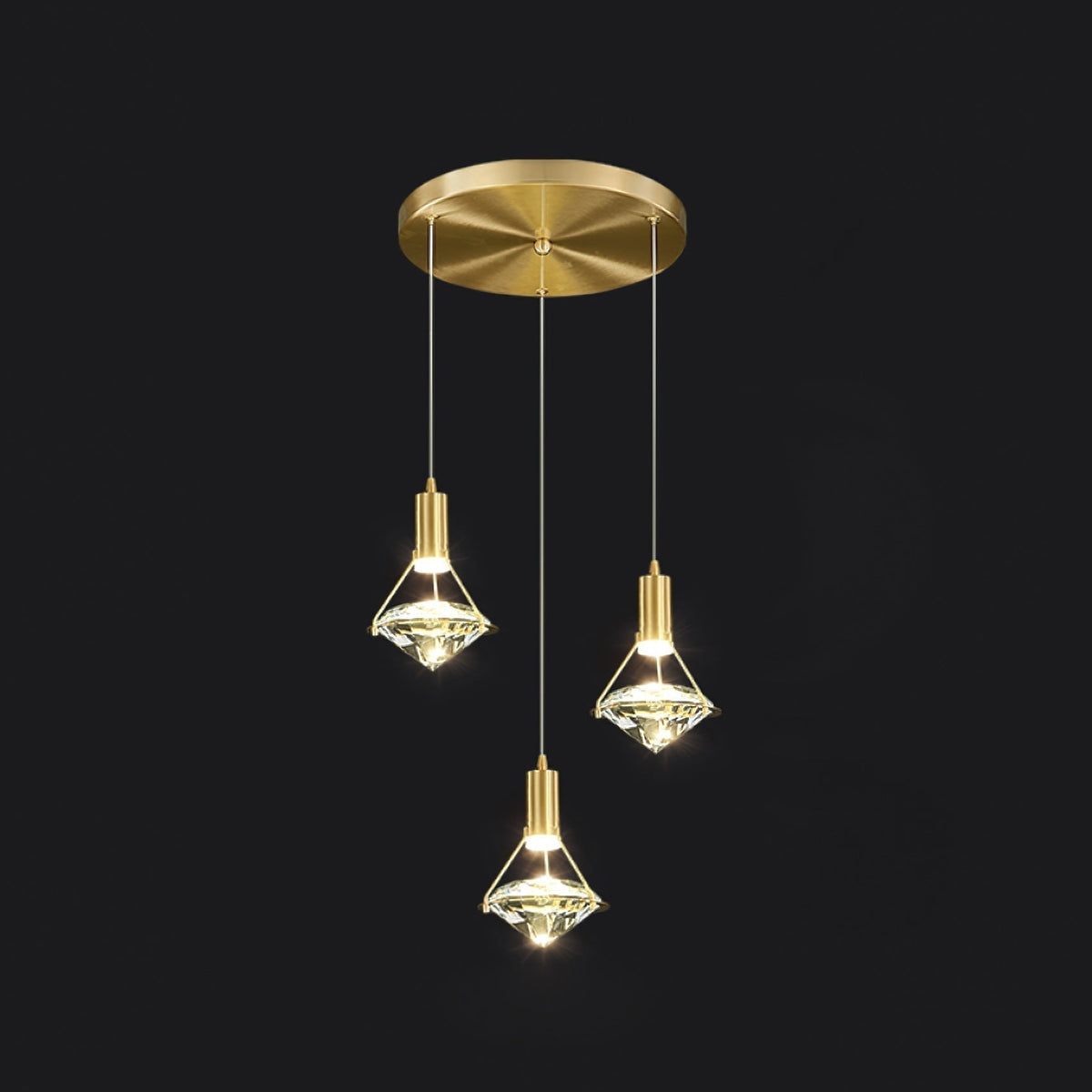 Suspension Tilbury en cristal et laiton – vue 9