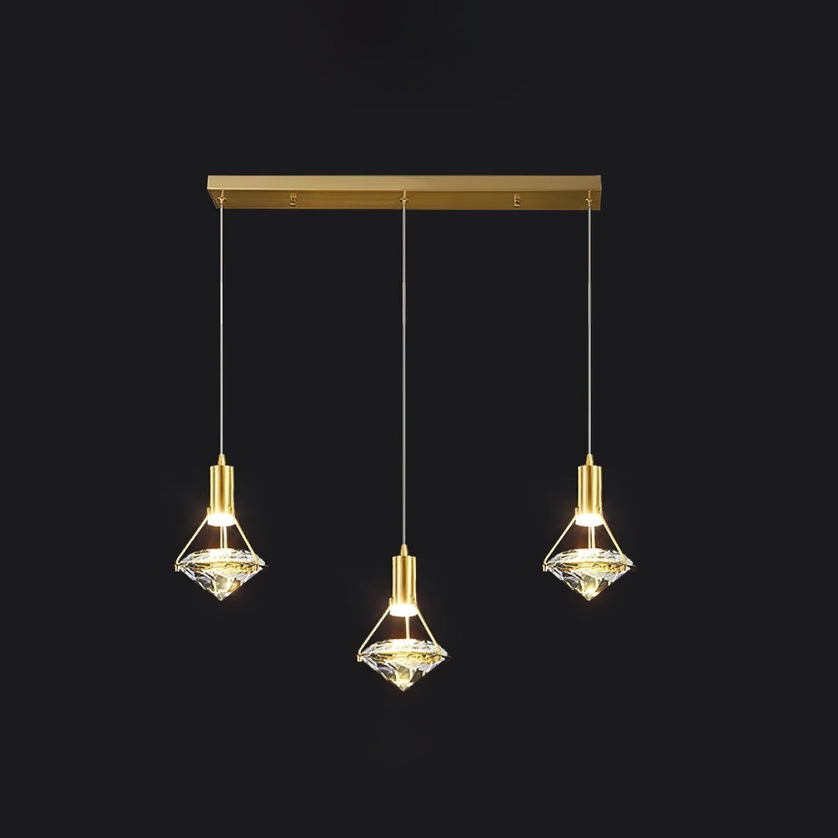 Suspension Tilbury en cristal et laiton – vue 11