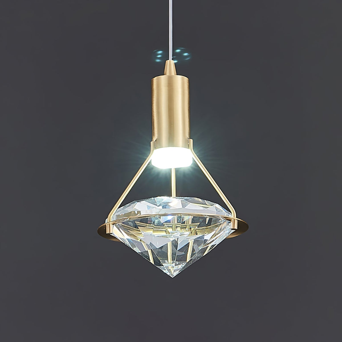 Suspension Tilbury en cristal et laiton – vue 3