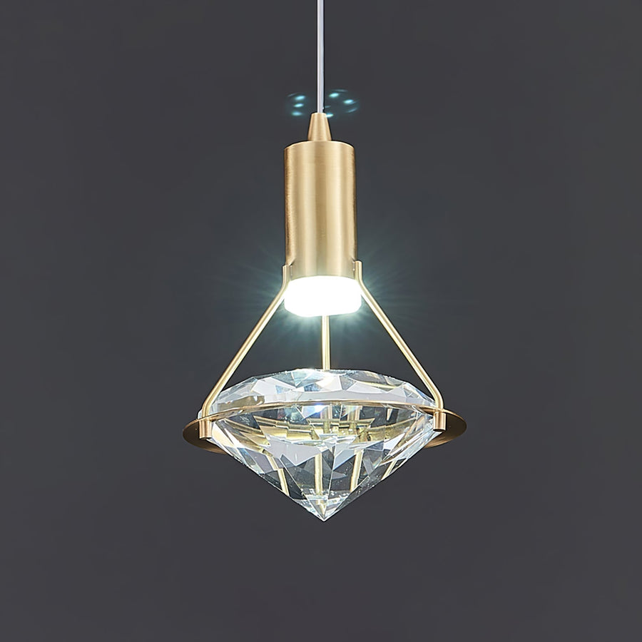 Suspension Tilbury en cristal et laiton – vue 3
