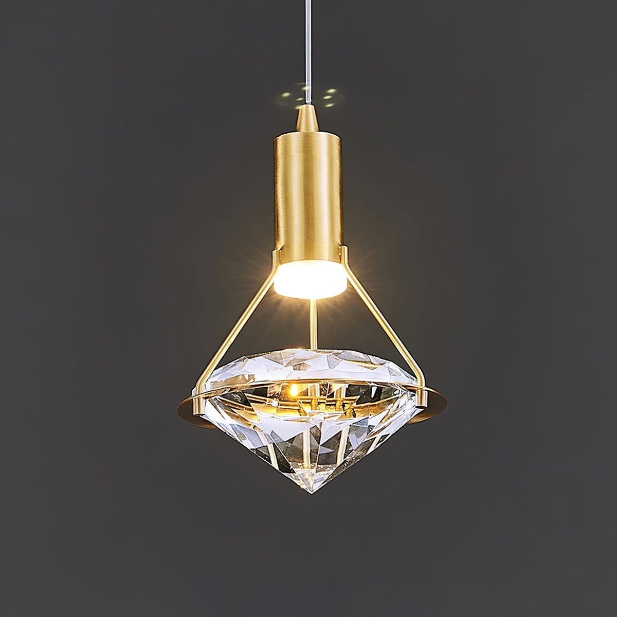 Suspension Tilbury en cristal et laiton – vue 5