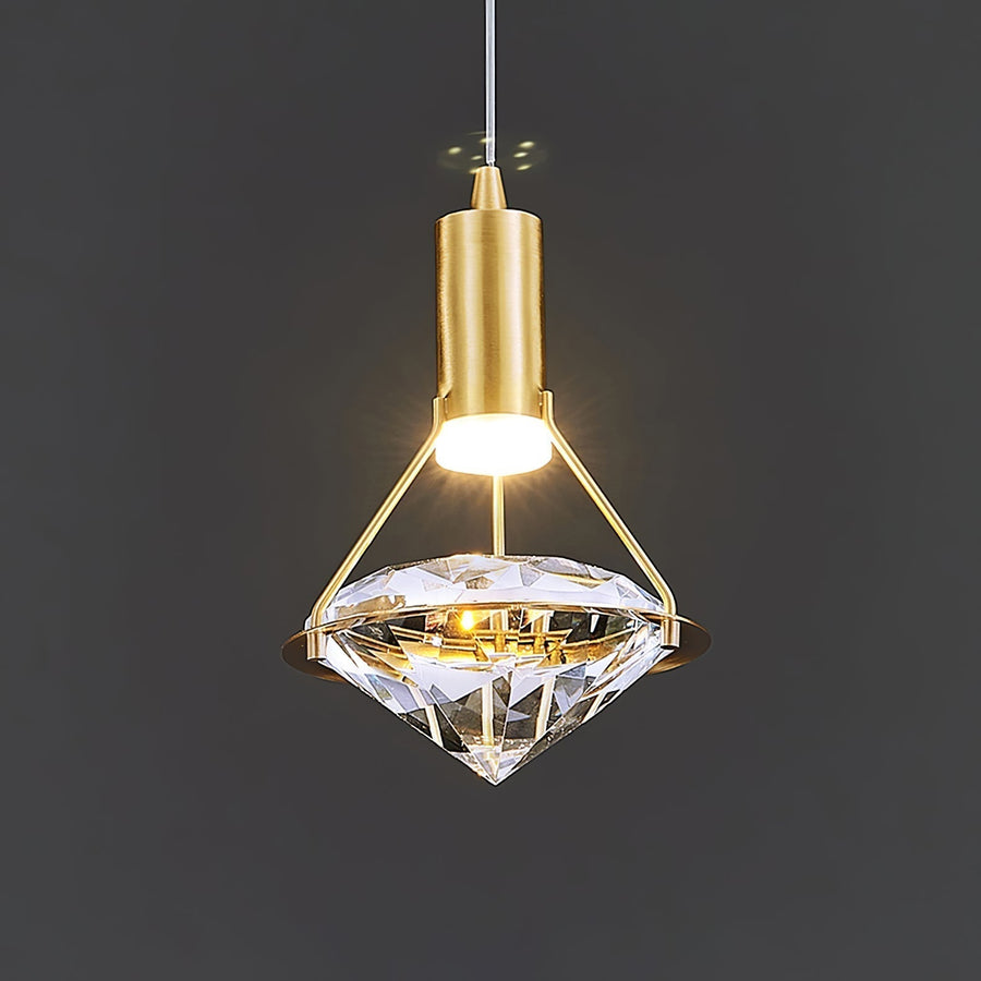 Suspension Tilbury en cristal et laiton – vue 5