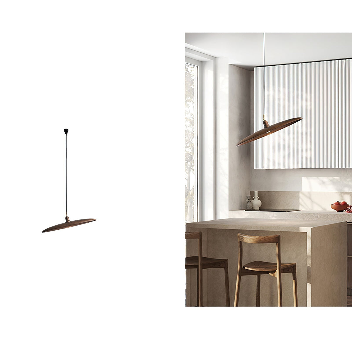 Suspension Gazelle en bois et métal – vue 2