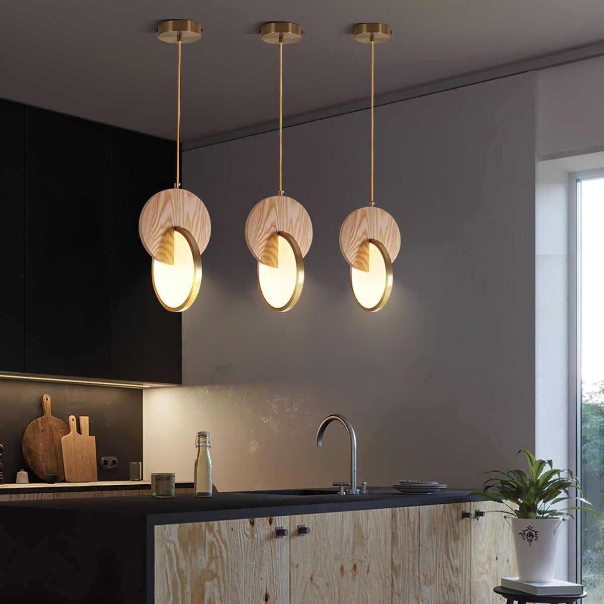 Suspension Ophélie en bois et métal – vue 8