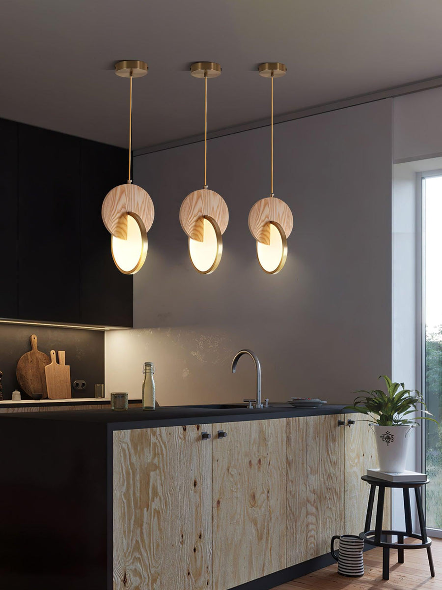 Suspension Ophélie en bois et métal – vue 2
