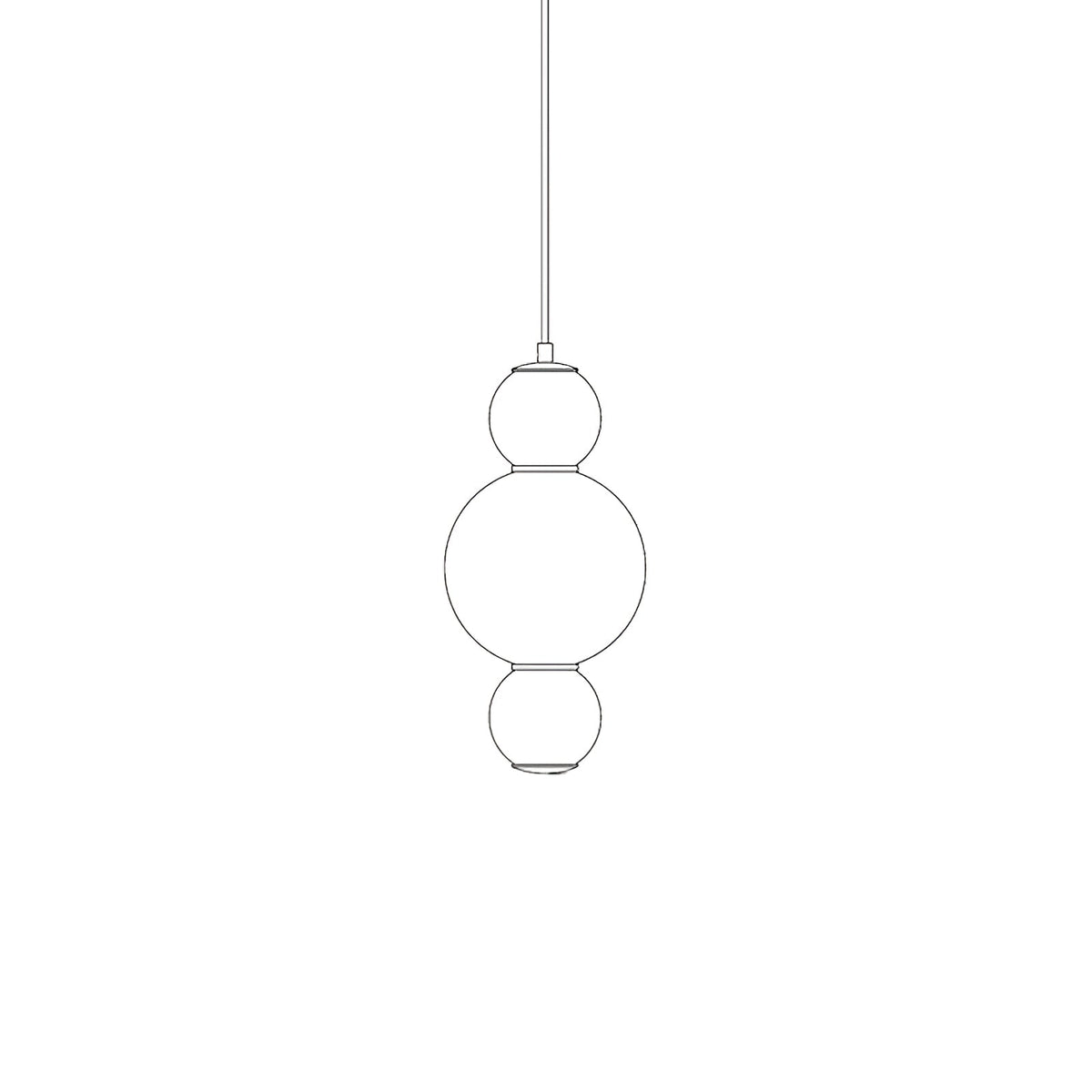 Suspension Séquoia en verre et métal – vue 21
