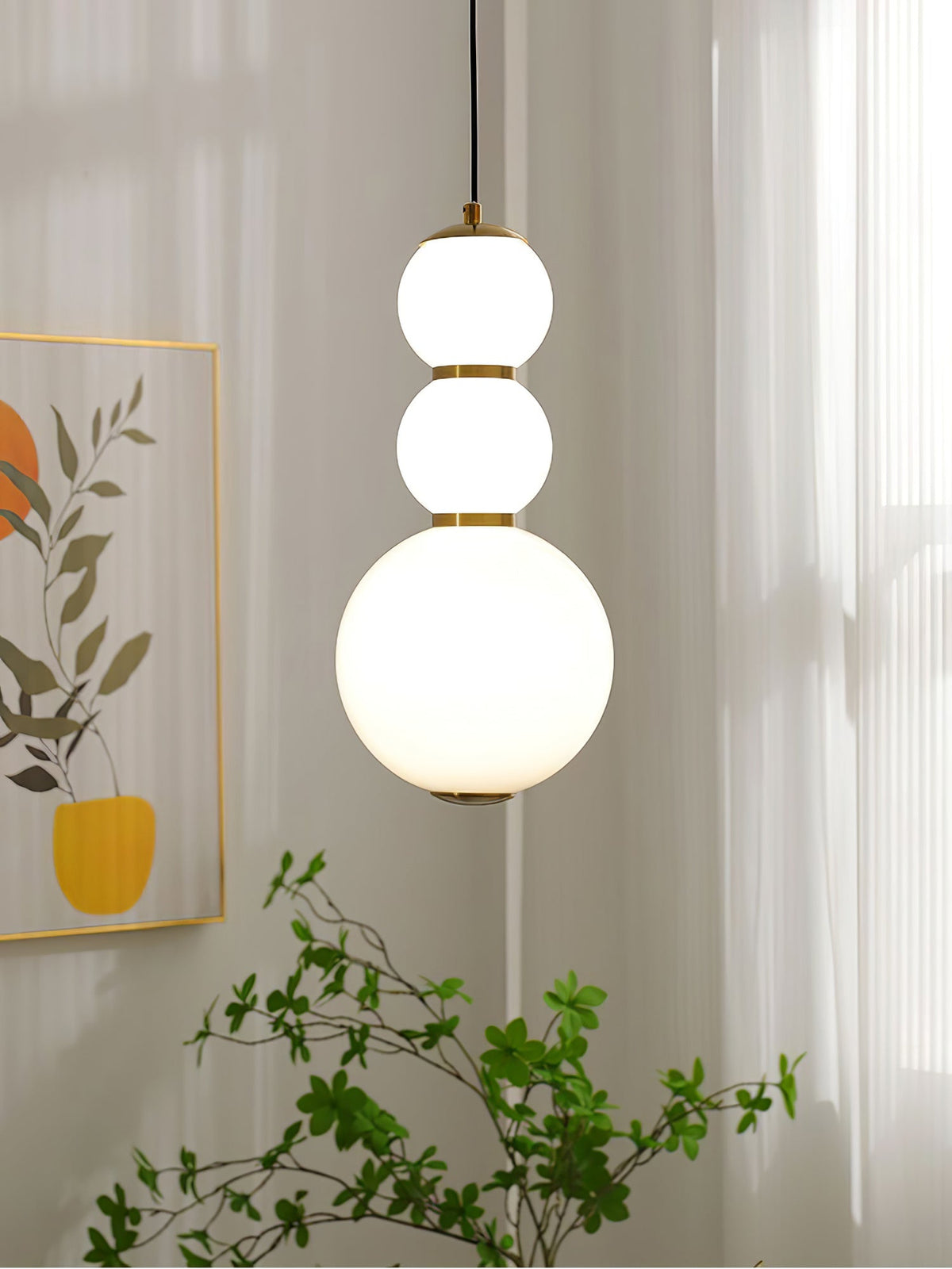 Suspension Séquoia en verre et métal – vue 33