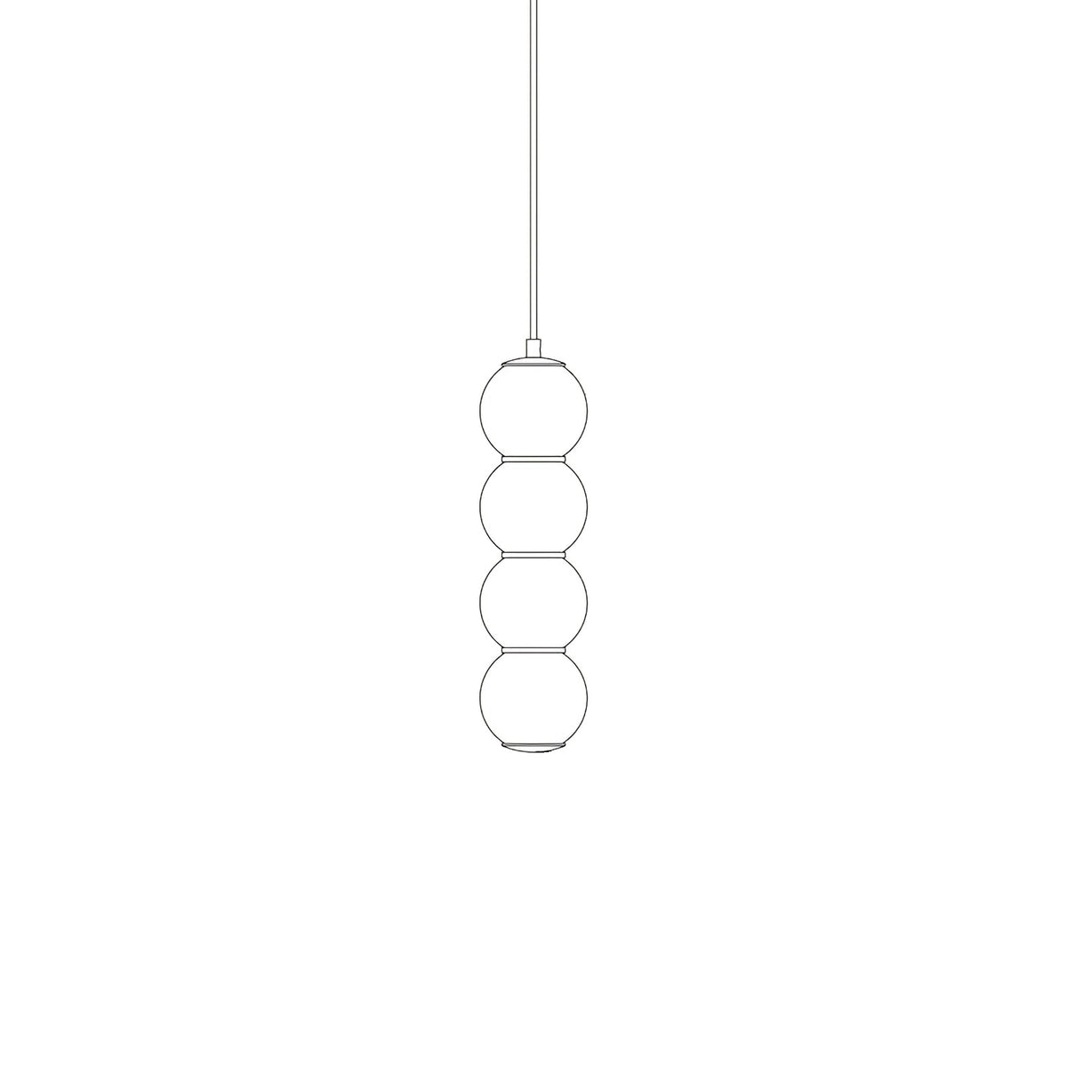 Suspension Séquoia en verre et métal – vue 9