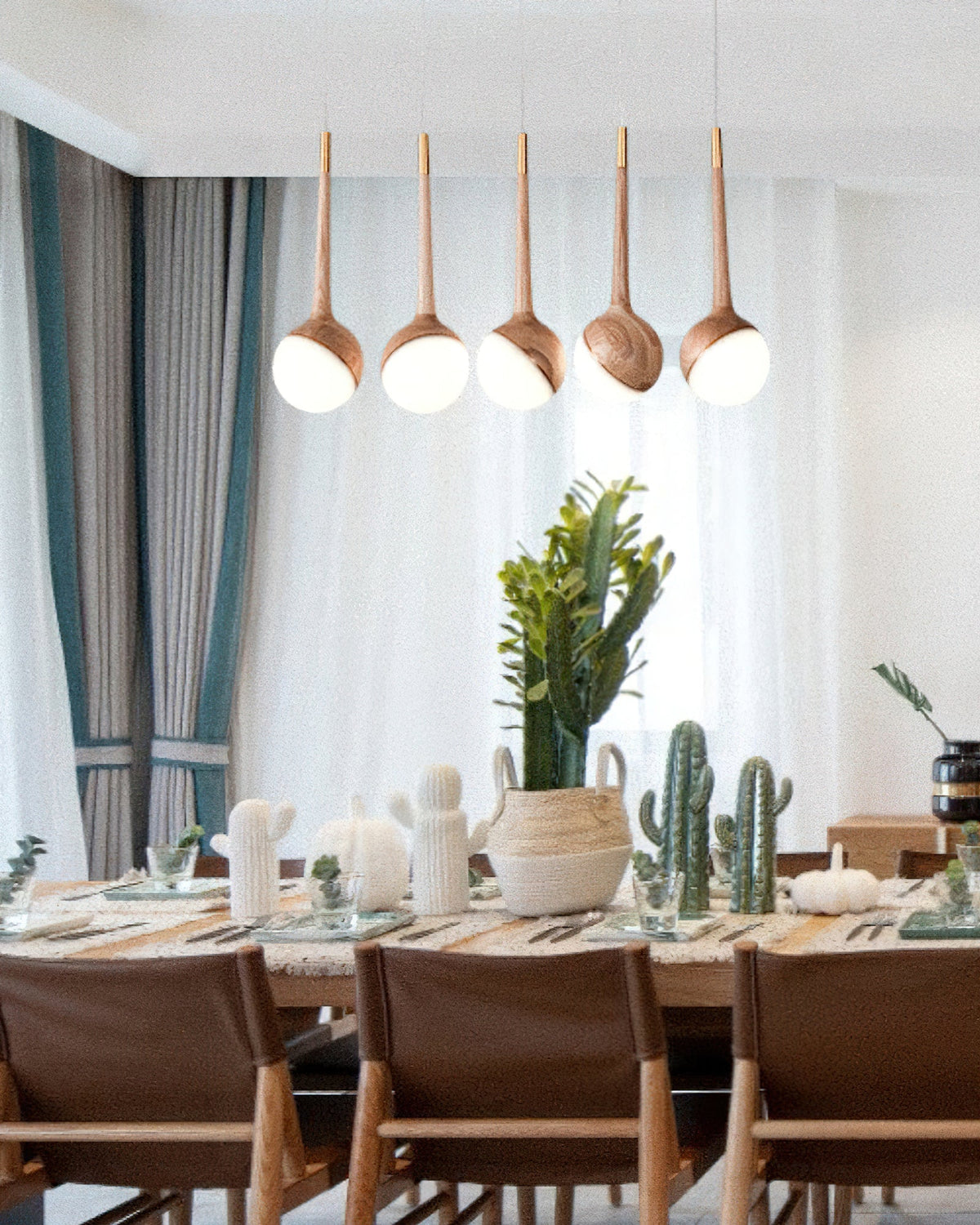 Lustre Corinne en bois et métal – vue 38