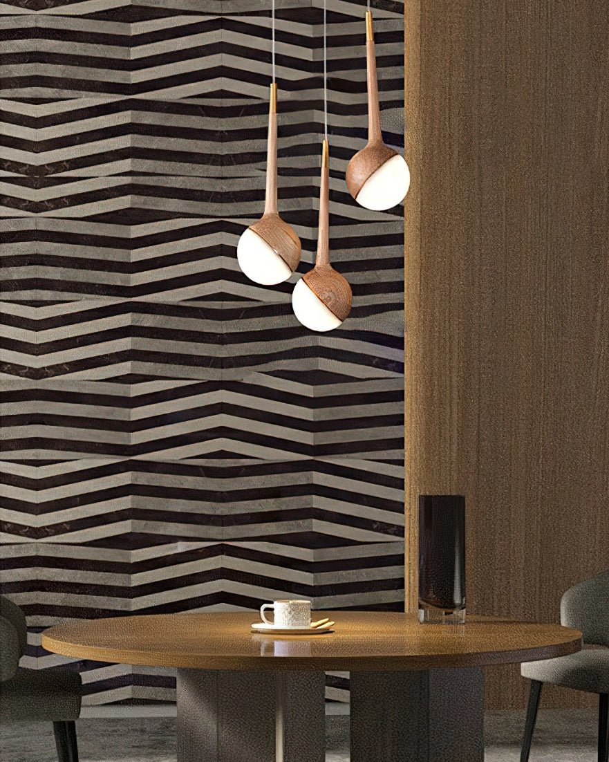 Lustre Corinne en bois et métal – vue 16