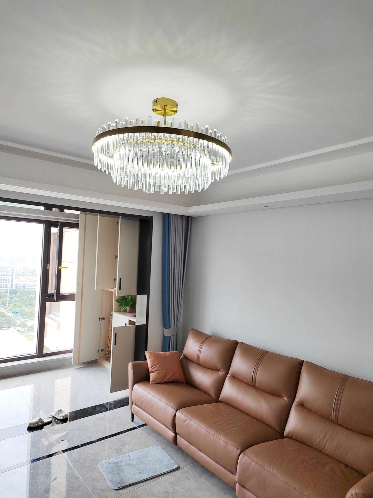 Lustre Bise en cristal et laiton – vue 20