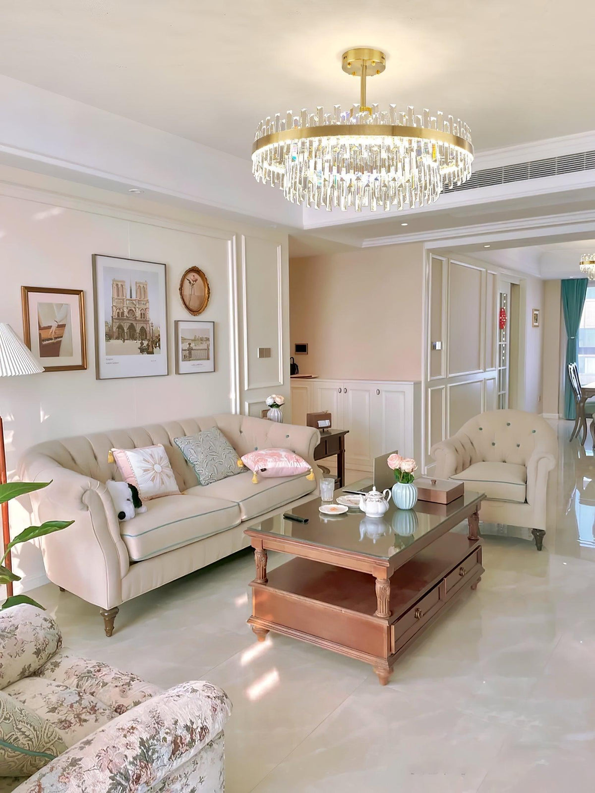 Lustre Bise en cristal et laiton – vue 28