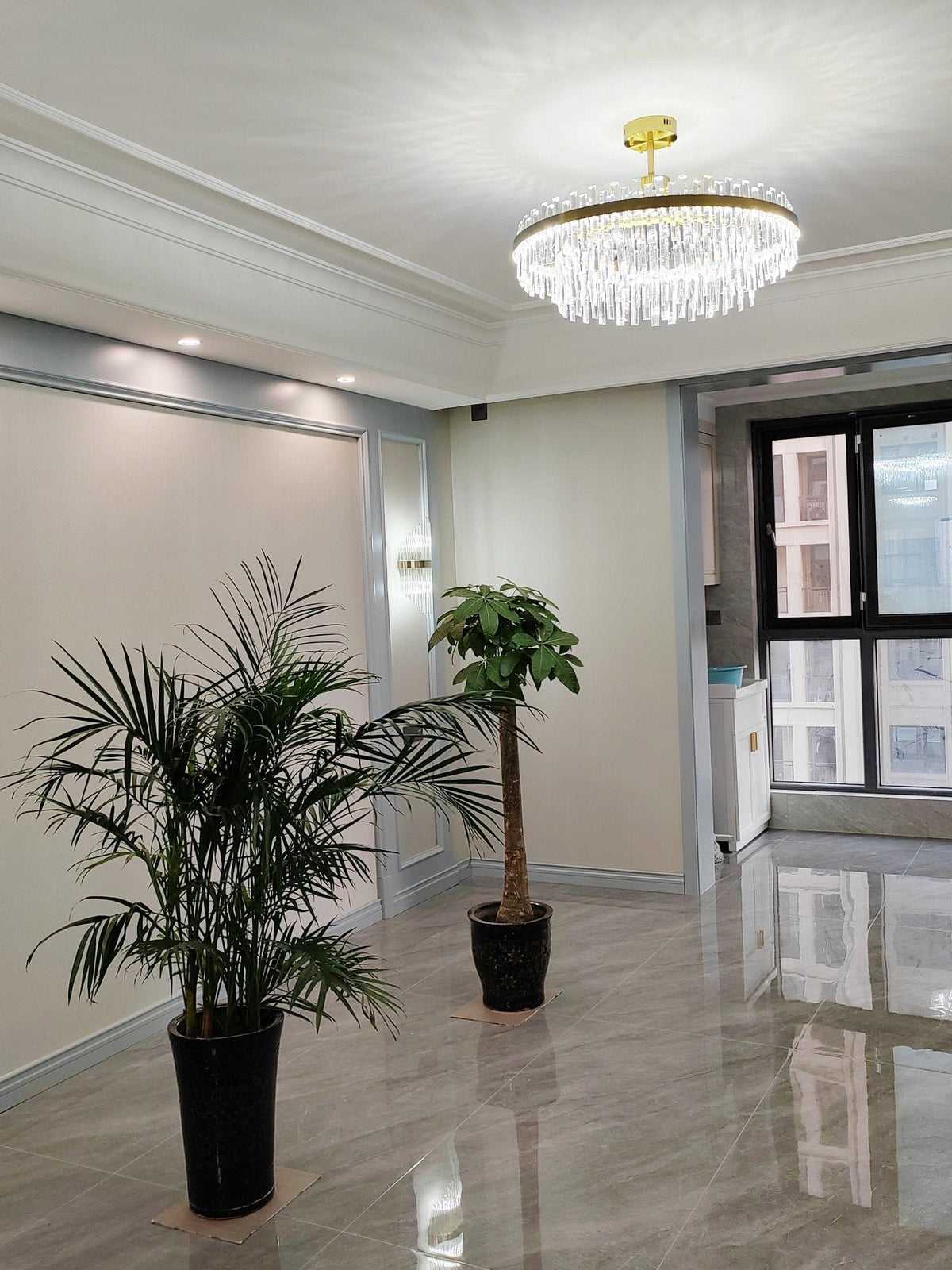 Lustre Bise en cristal et laiton – vue 5