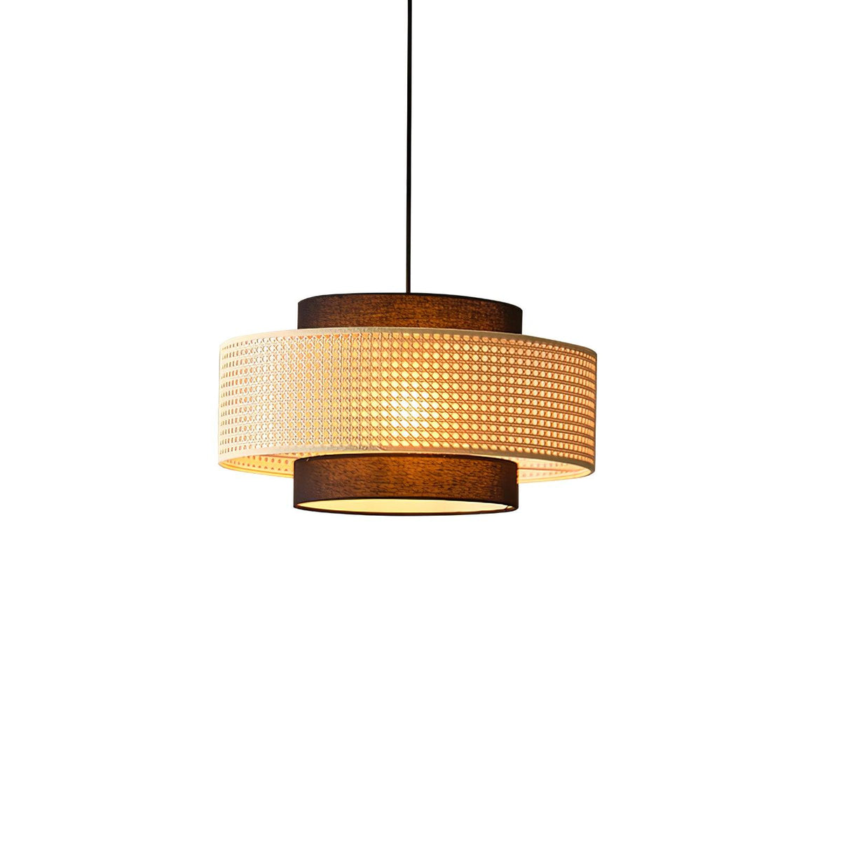 Suspension Beaune en rotin et tissu – vue 6