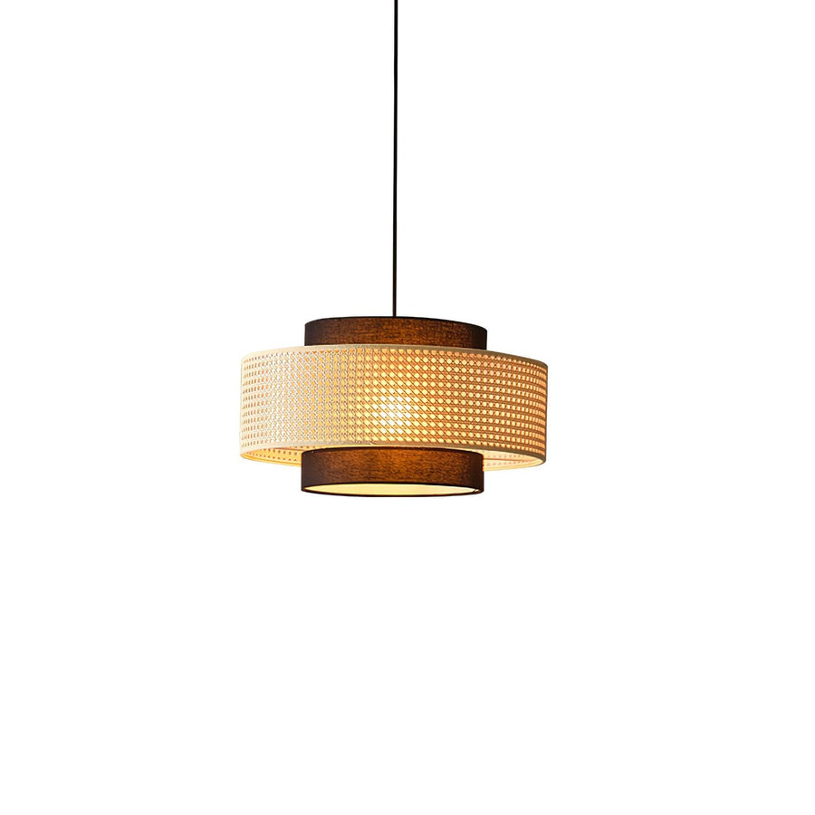Suspension Beaune en rotin et tissu – vue 3