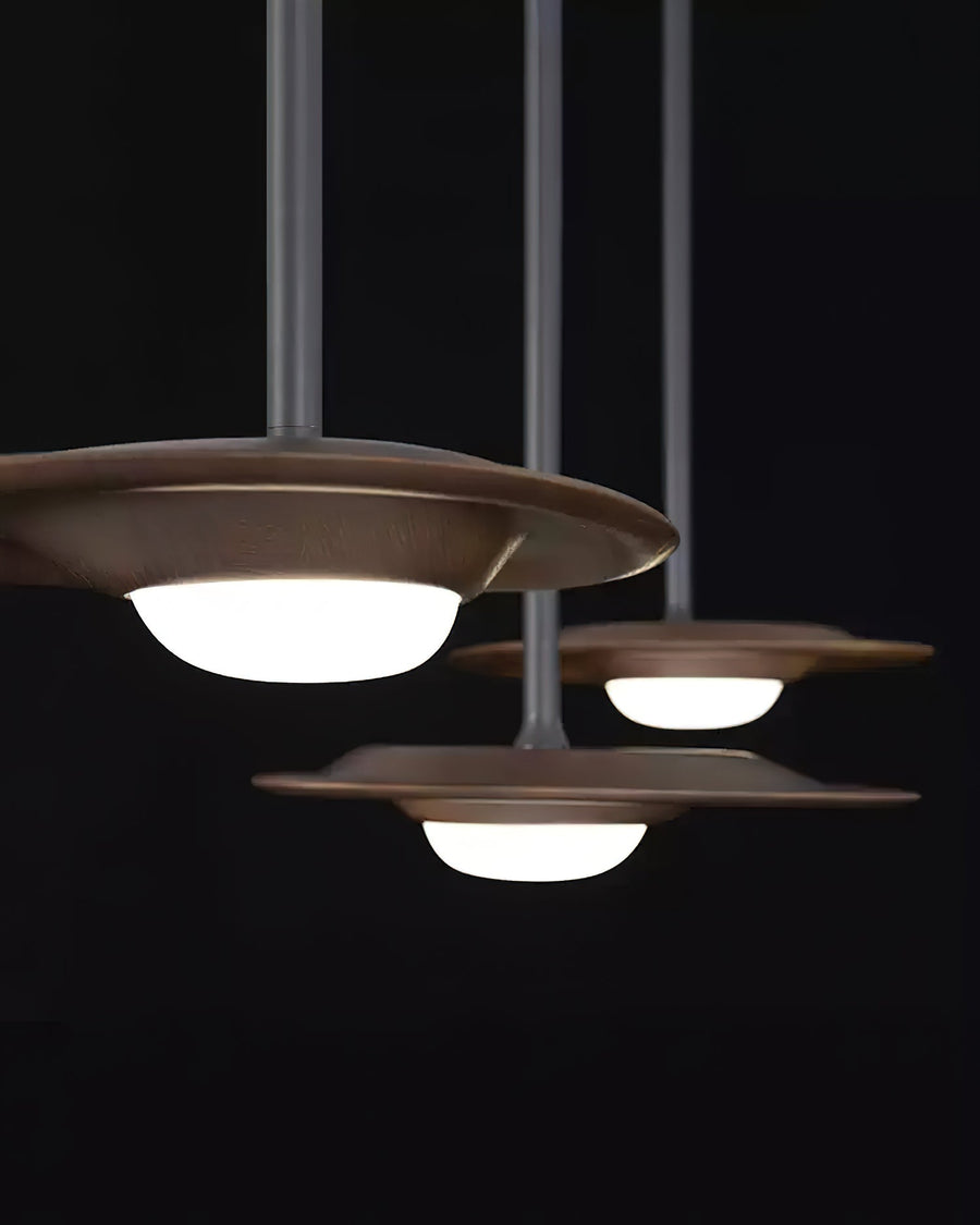 Suspension Lutèce en bois et métal – vue 3