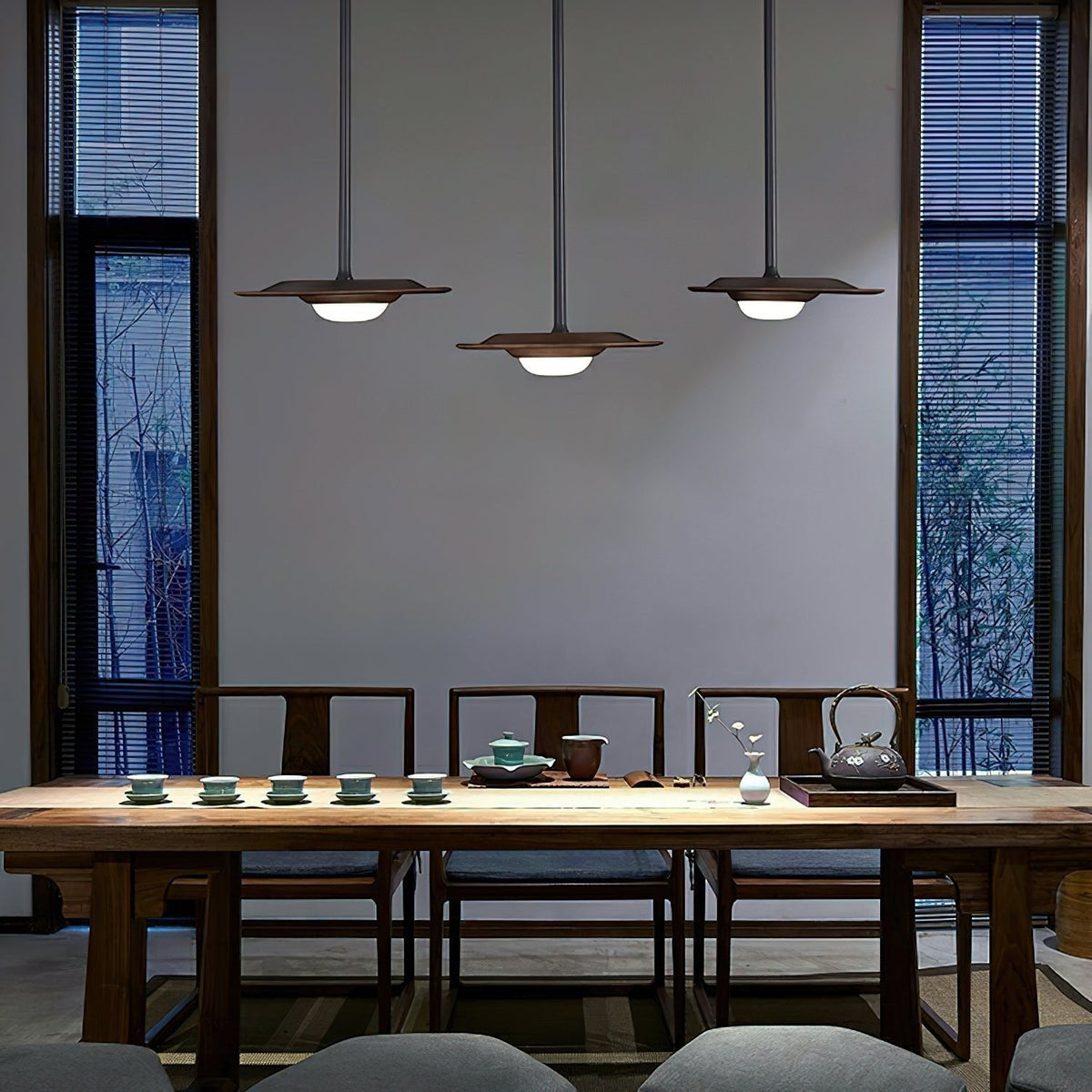 Suspension Lutèce en bois et métal – vue 4