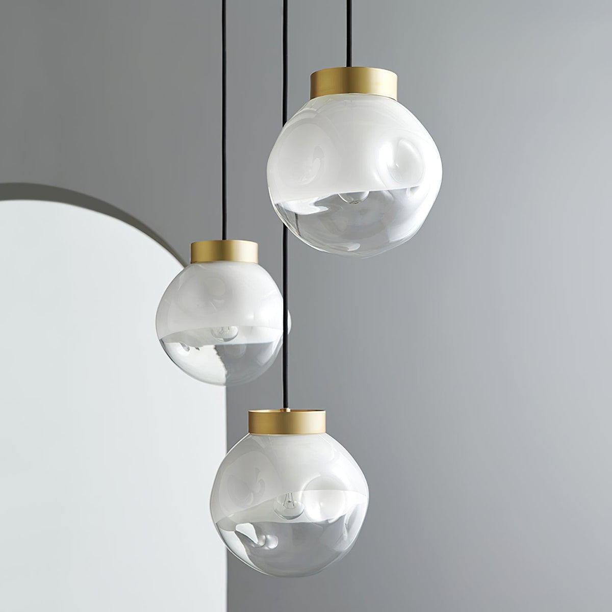 Suspension Étoile en verre et métal – vue 4