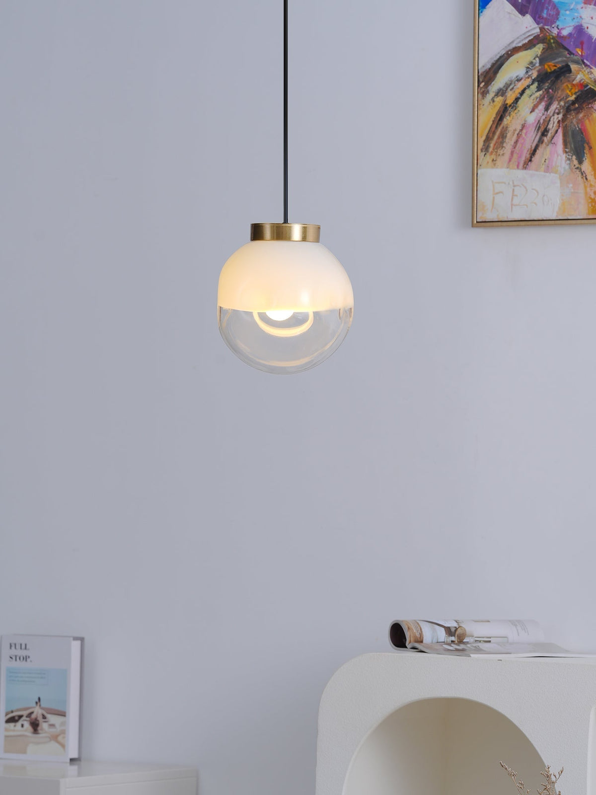Suspension Étoile en verre et métal – vue 15