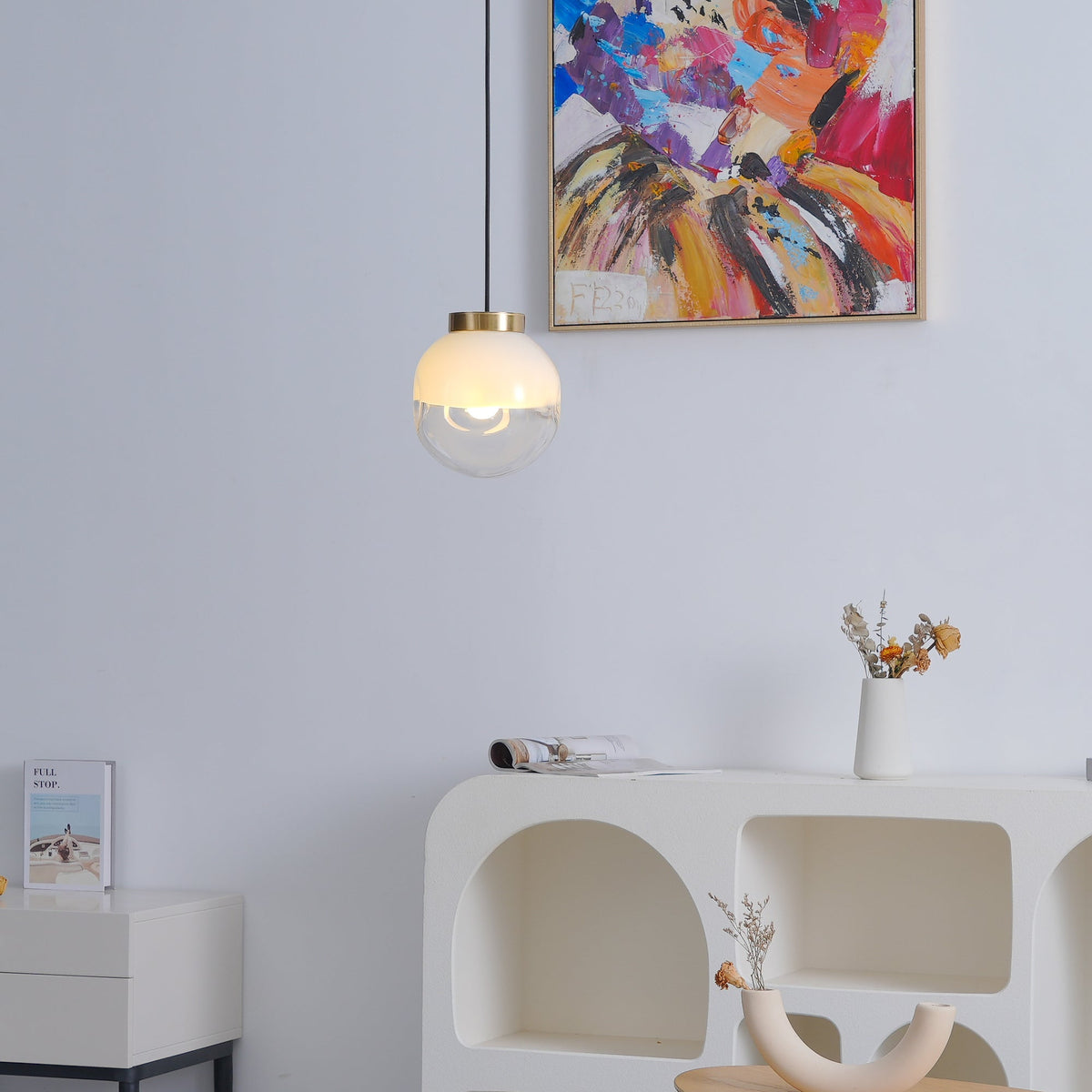 Suspension Étoile en verre et métal – vue 17