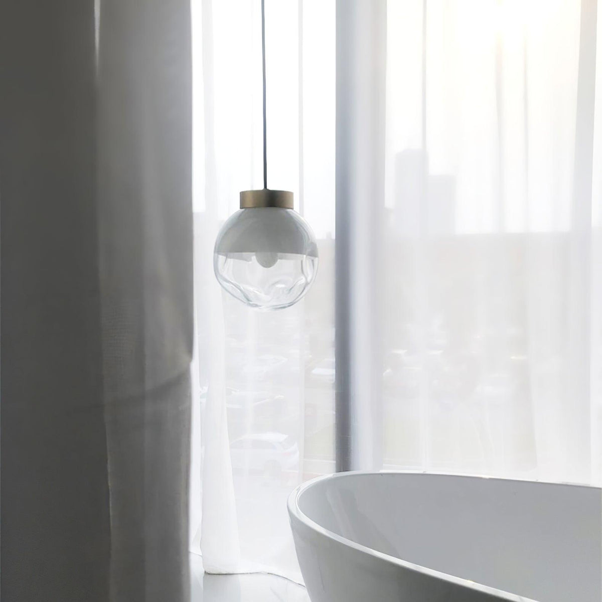 Suspension Étoile en verre et métal – vue 20
