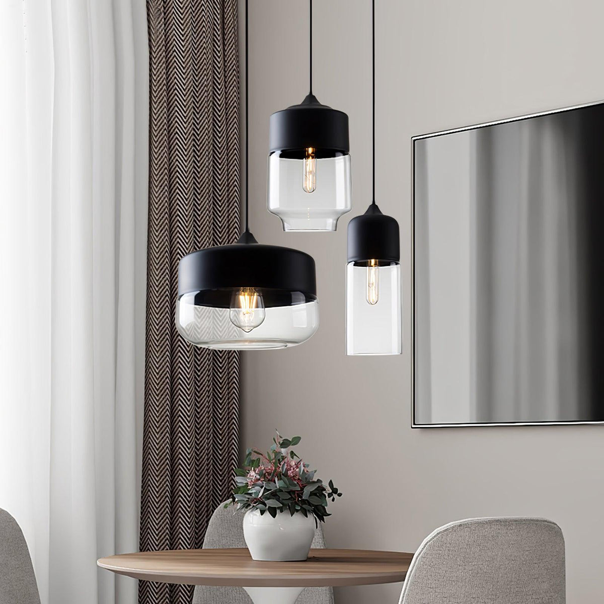 Suspension Térébinthe en verre et métal – vue 40