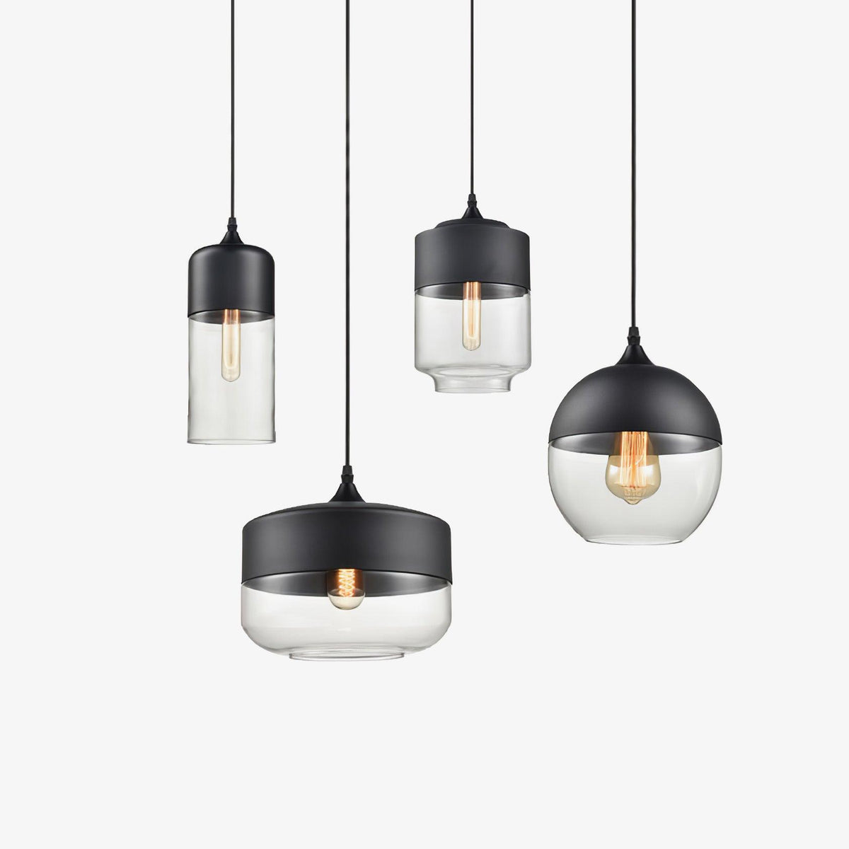 Suspension Térébinthe en verre et métal – vue 56