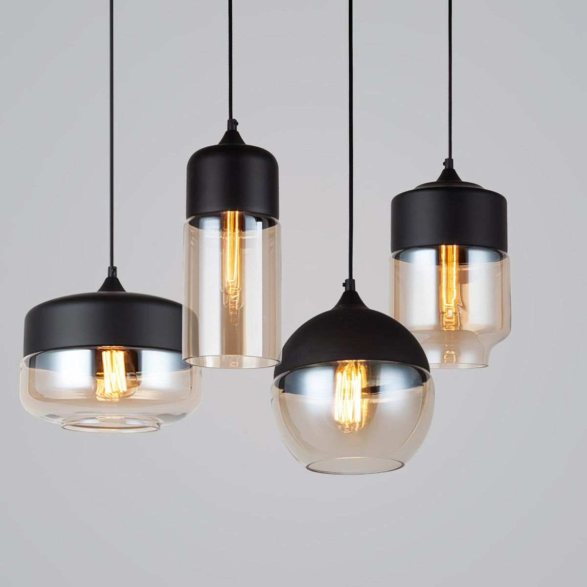 Suspension Térébinthe en verre et métal – vue 6
