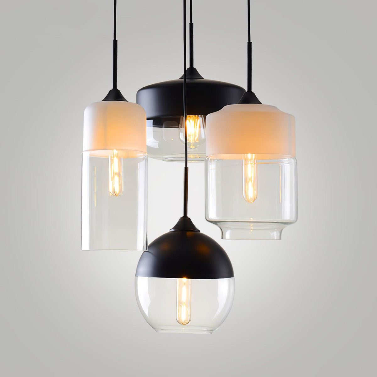 Suspension Térébinthe en verre et métal – vue 8
