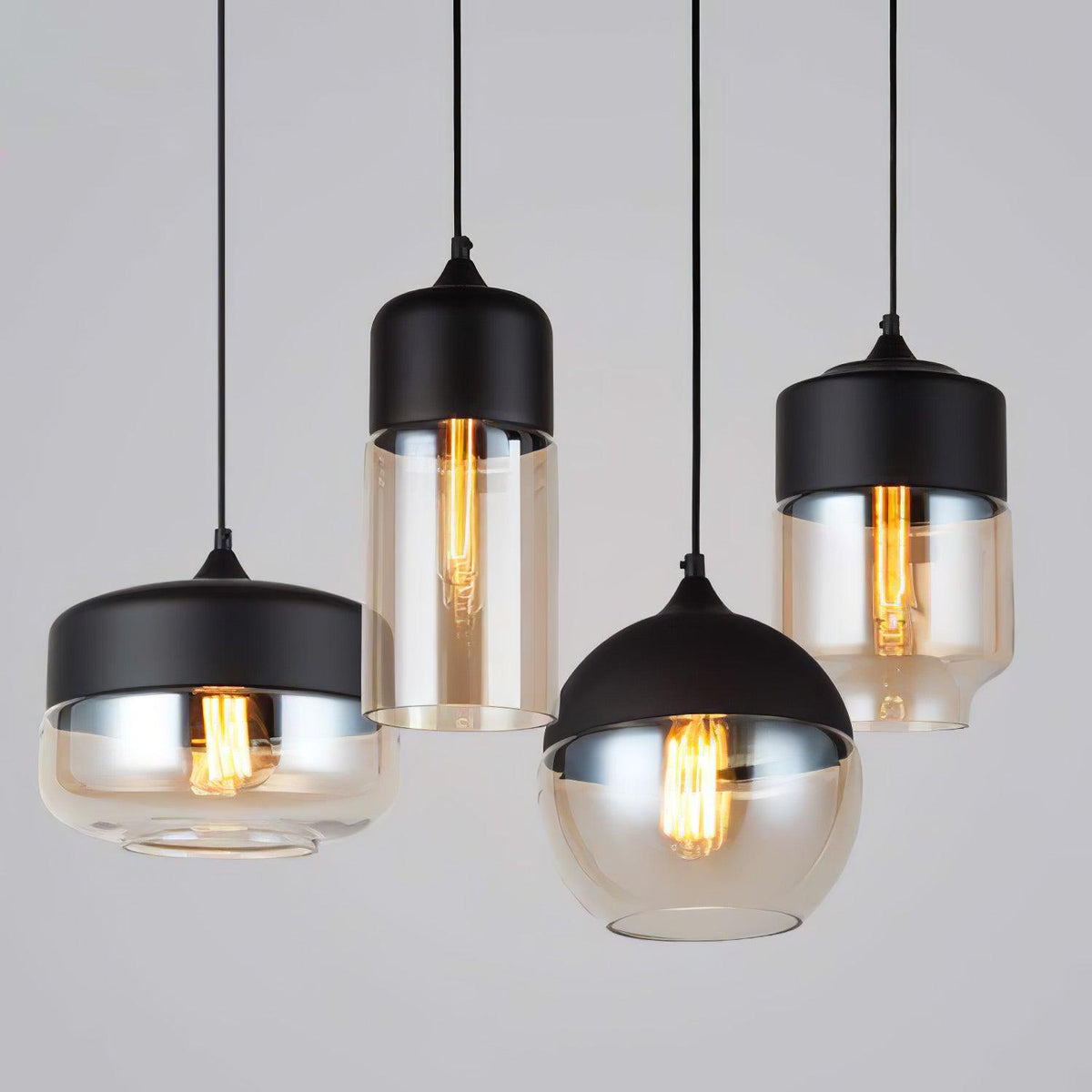 Suspension Térébinthe en verre et métal – vue 57