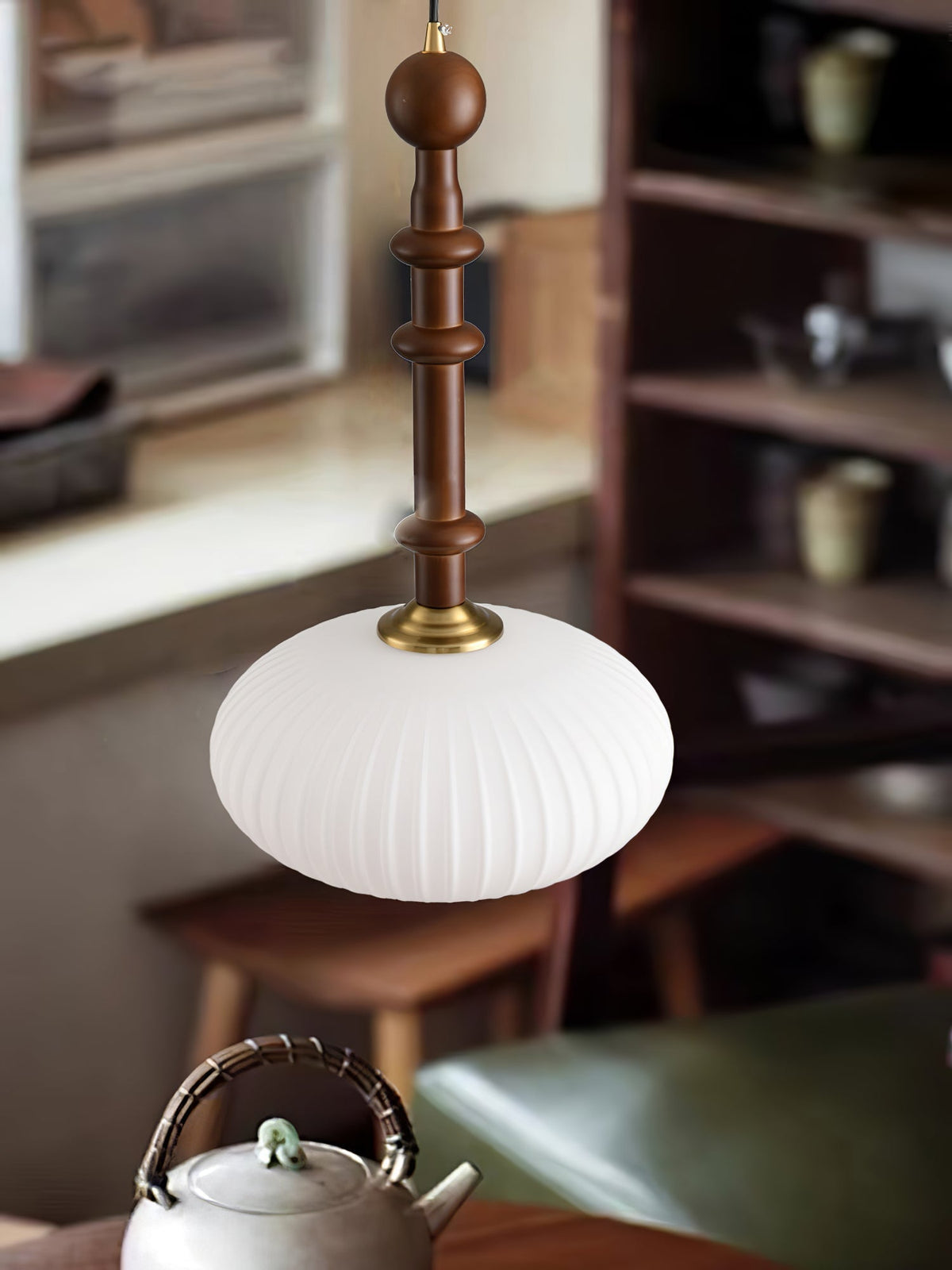 Suspension Rêverie en verre et bois – vue 14