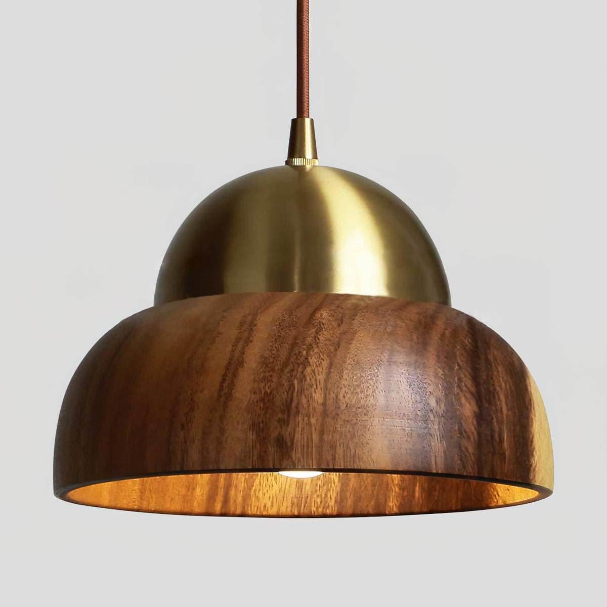 Suspension Pivoine en laiton et bois – vue 13
