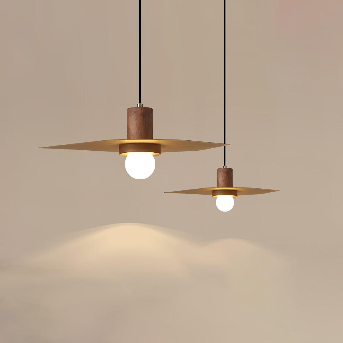 Suspension Hélice en bois et verre – vue 8
