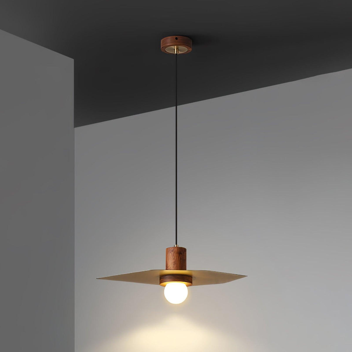Suspension Hélice en bois et verre – vue 18