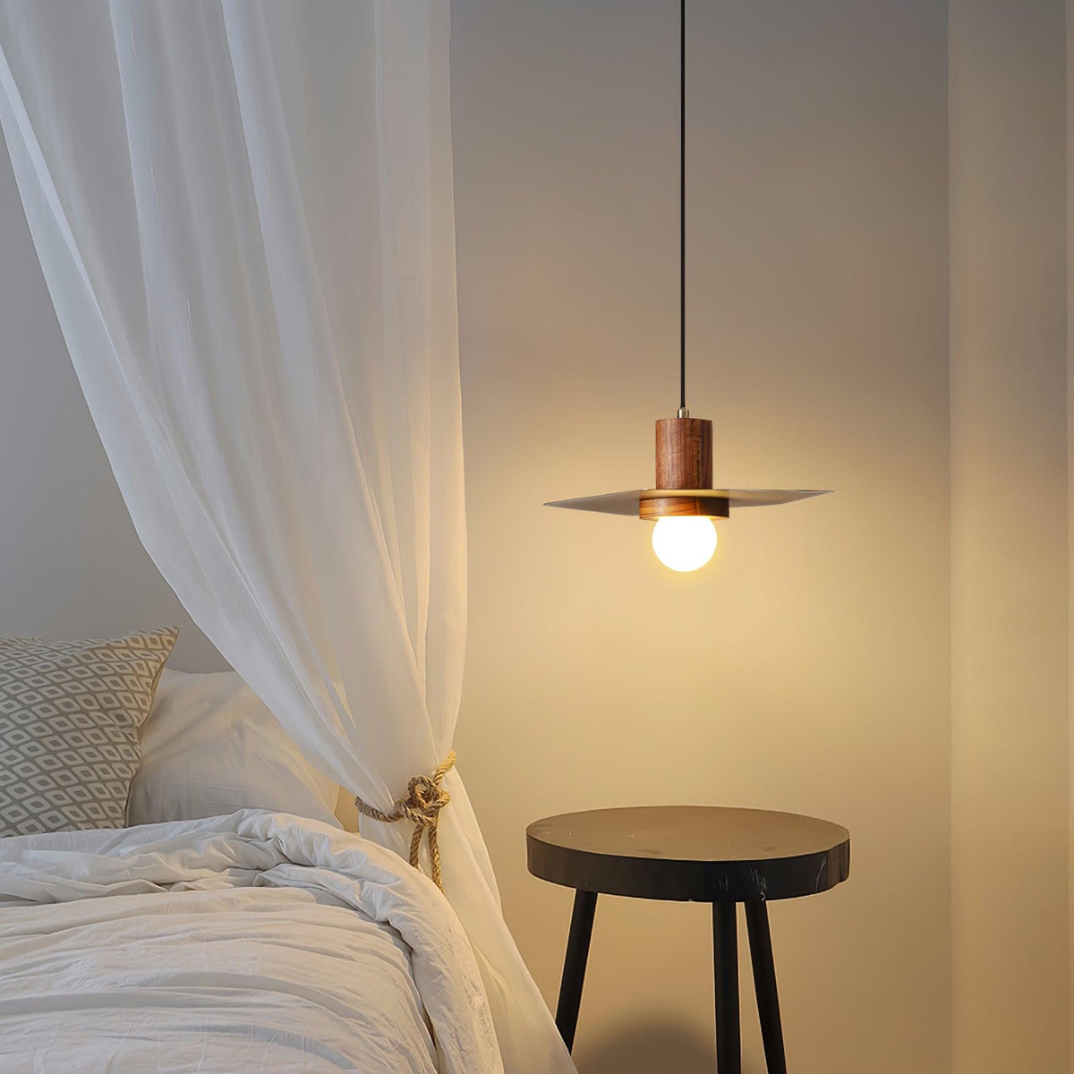 Suspension Hélice en bois et verre – vue 10