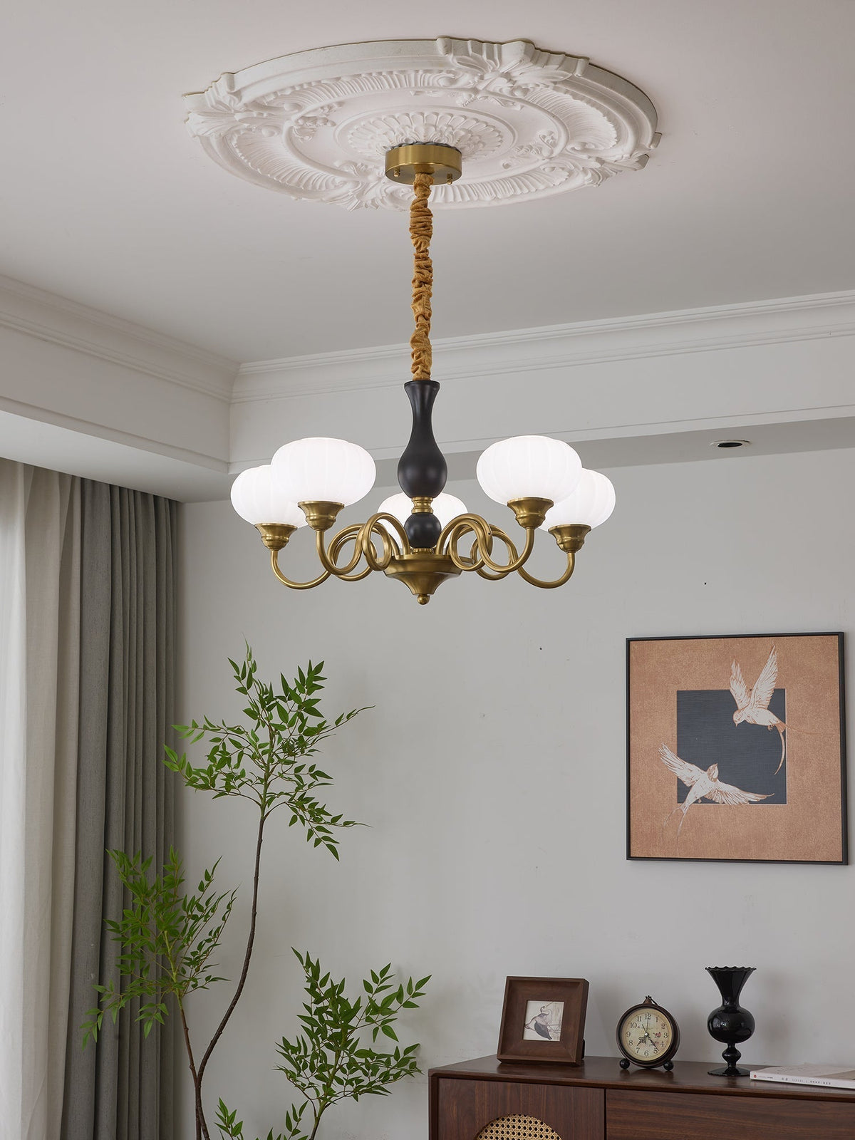 Lustre Ulysse en bois et verre – vue 36