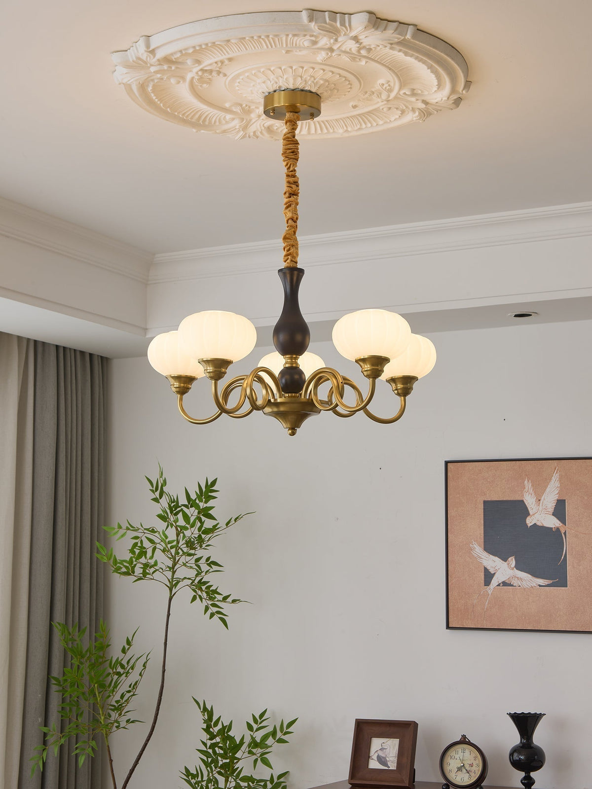 Lustre Ulysse en bois et verre – vue 37