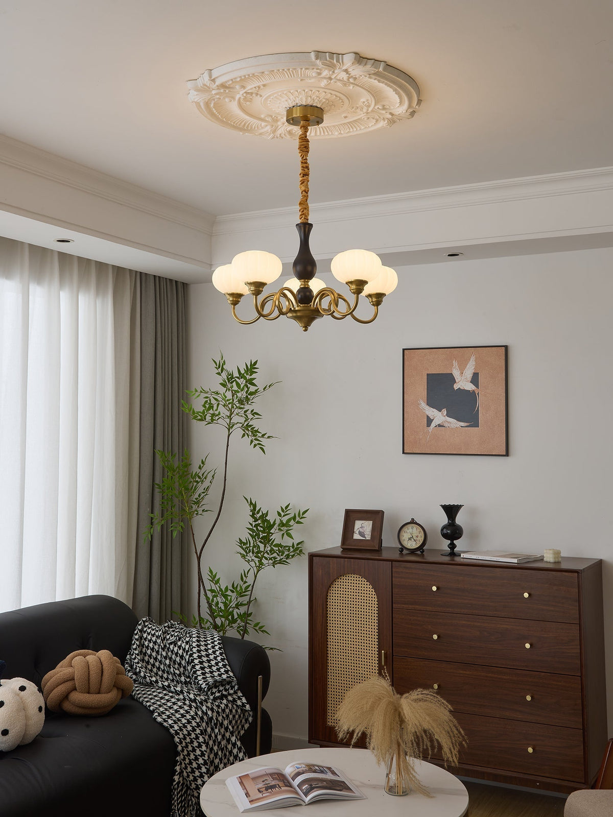 Lustre Ulysse en bois et verre – vue 38