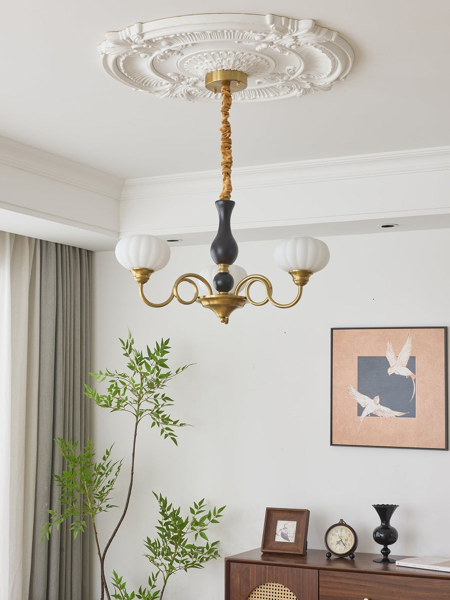 Lustre Ulysse en bois et verre – vue 3