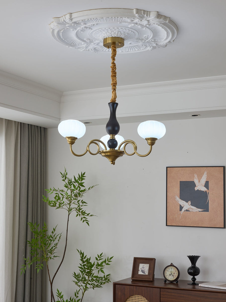 Lustre Ulysse en bois et verre – vue 5