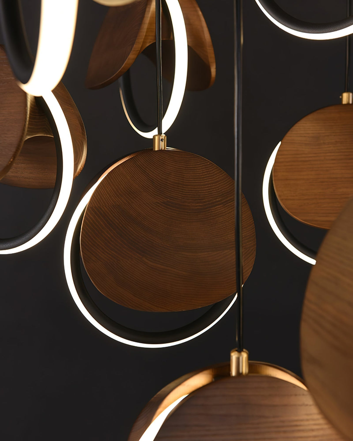 Lustre Ambleteuse en bois et métal – vue 14