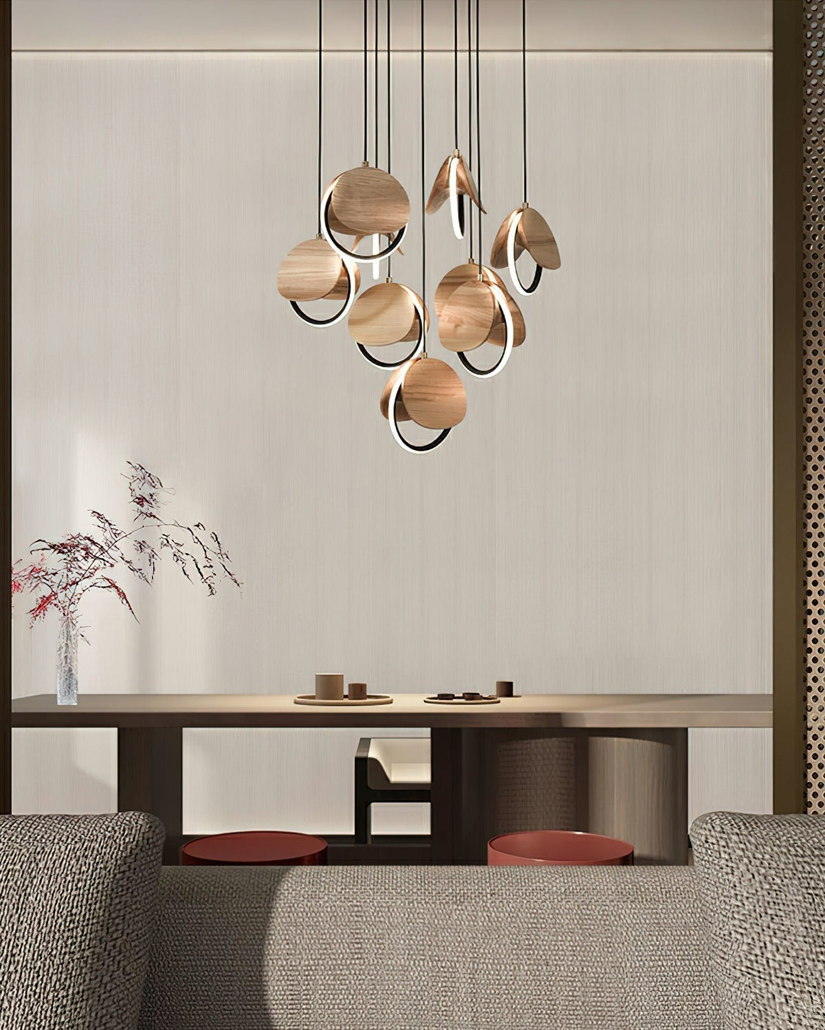 Lustre Ambleteuse en bois et métal – vue 41