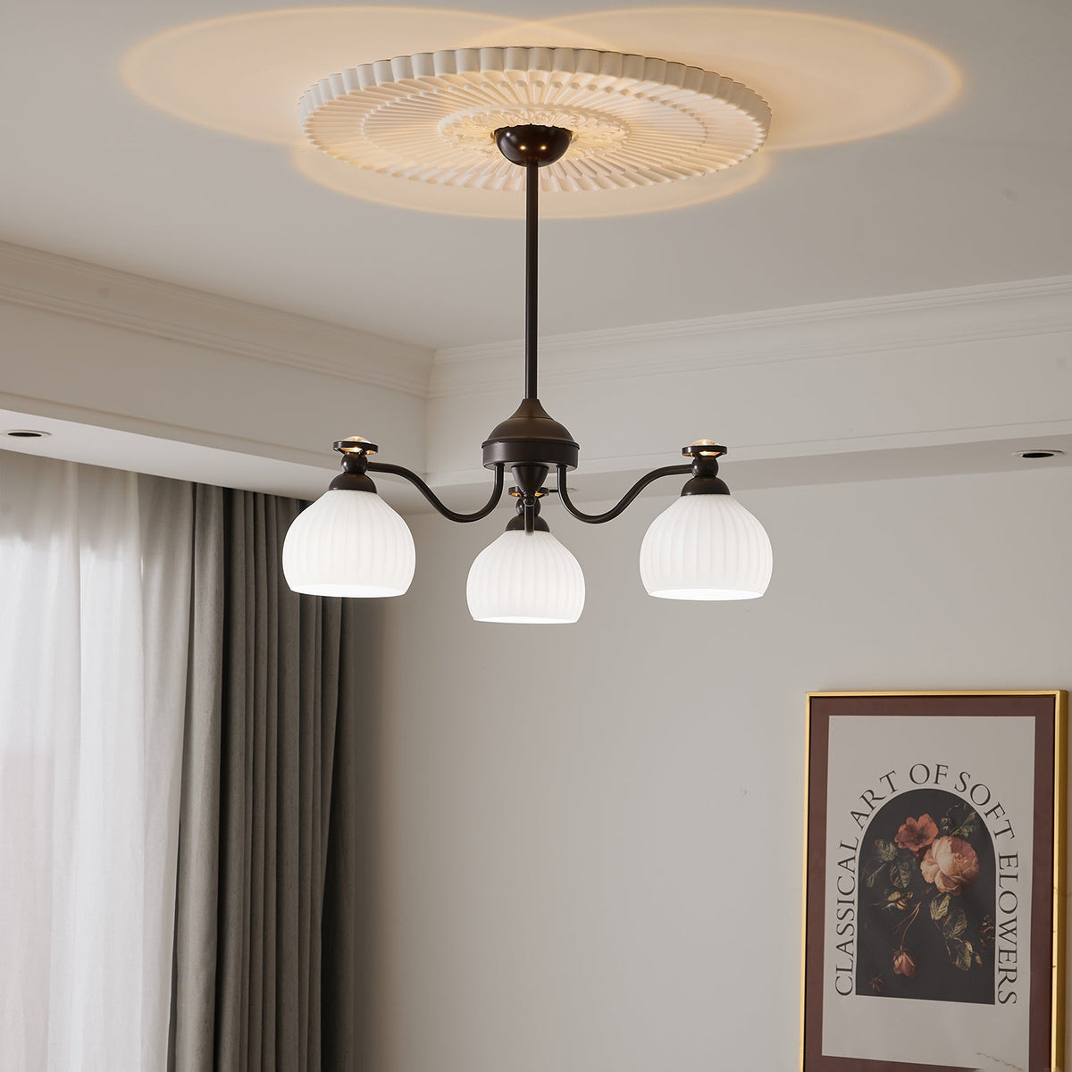 Lustre Vaisseau en verre et métal – vue 18