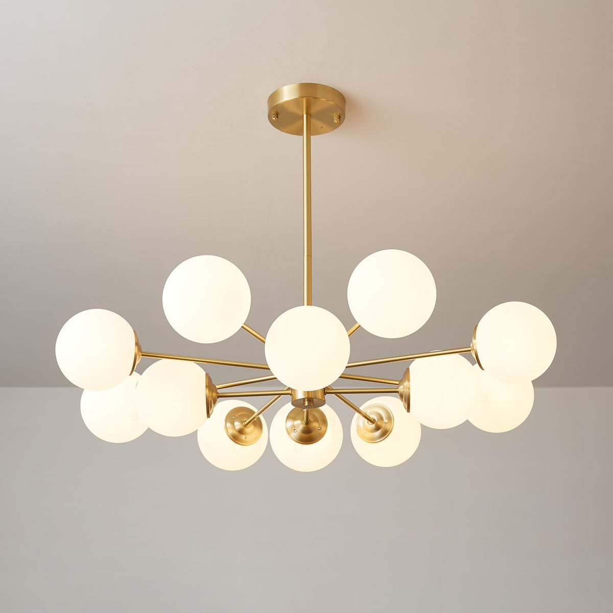 Lustre Cantate en laiton et verre – vue 26