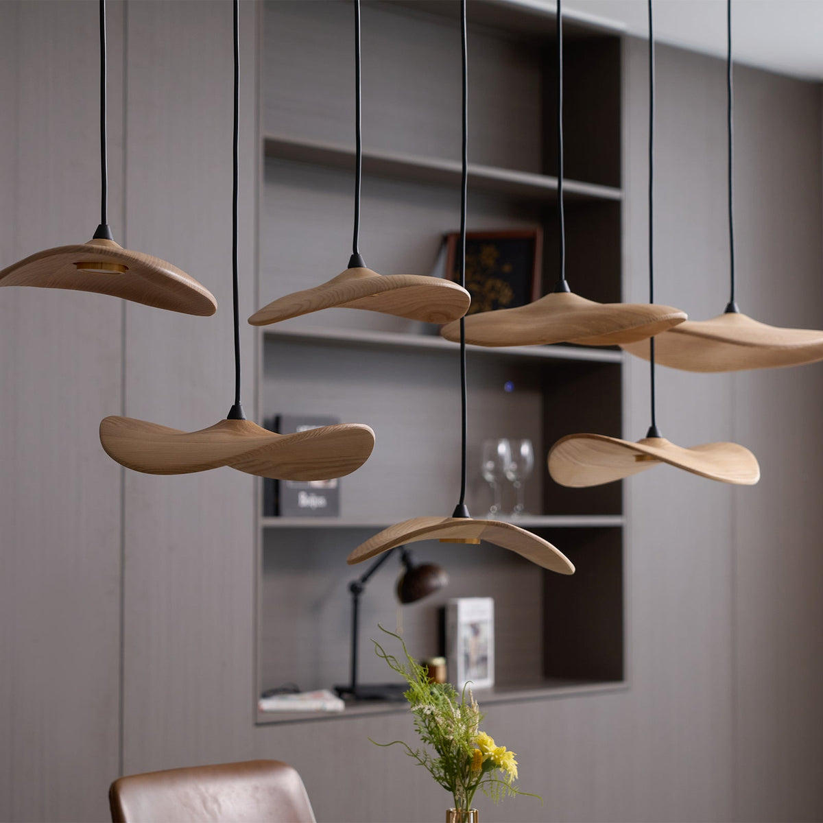 Lustre Saule en bois et métal – vue 55