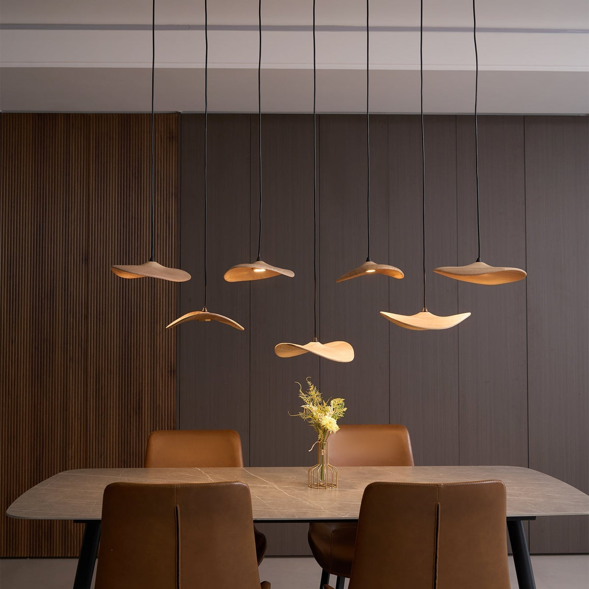 Lustre Saule en bois et métal – vue 16